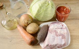 Классический рецепт из говядины с мясом и свежей капустой